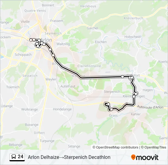 24 Bus Line Map