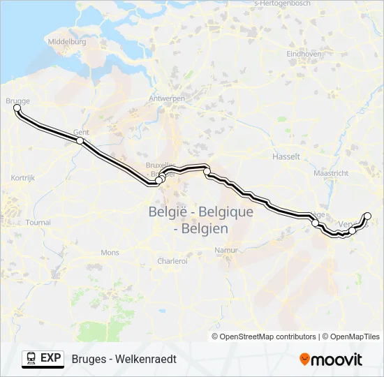 EXP Train Line Map