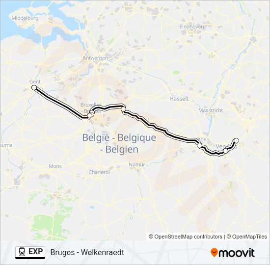 EXP Train Line Map