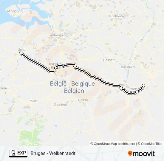EXP Train Line Map