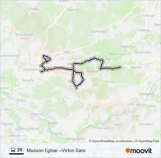 39 Bus Line Map