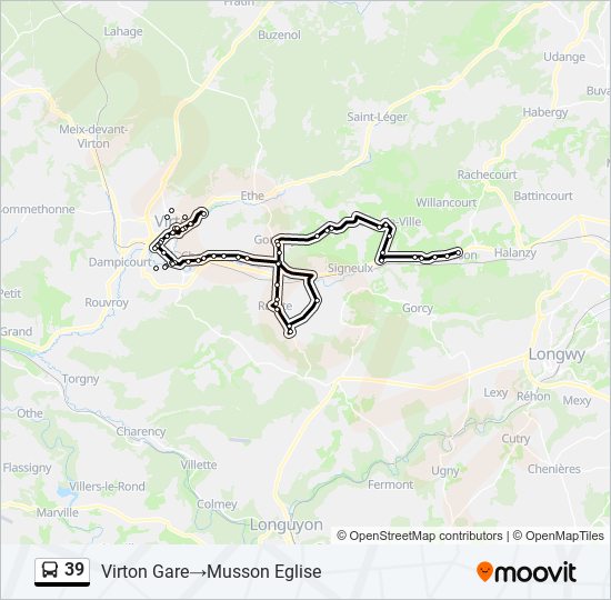 39 bus Line Map