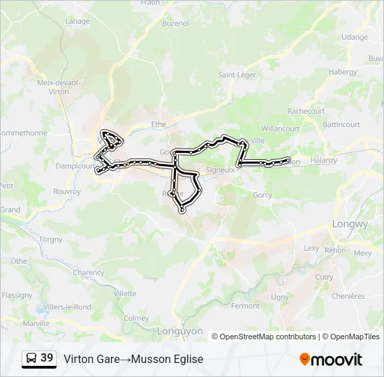 39 Bus Line Map