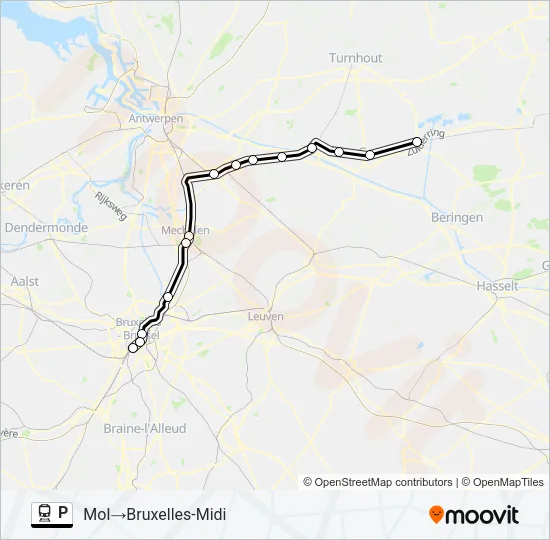 P Train Line Map