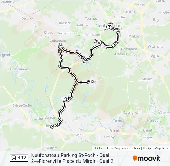 412 Bus Line Map