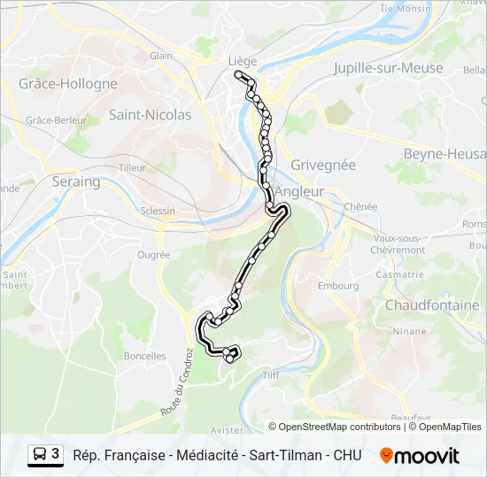 3 Bus Line Map