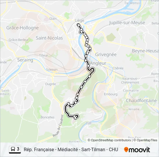 3 Bus Line Map