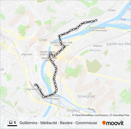6 Bus Line Map