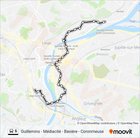 6 Bus Line Map