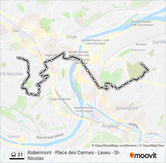 21 Bus Line Map