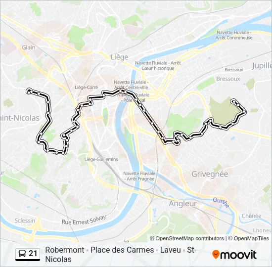 21 Bus Line Map