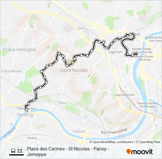 22 Bus Line Map