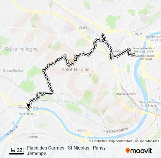 22 Bus Line Map