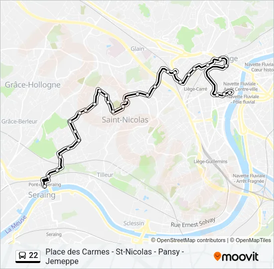 22 Bus Line Map