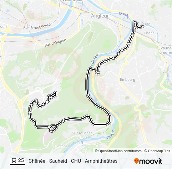 25 Bus Line Map