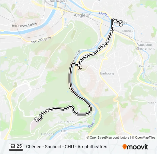 25 Bus Line Map