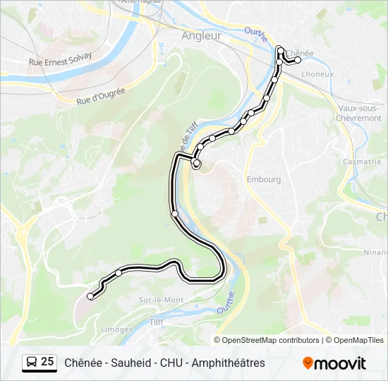 25 Bus Line Map