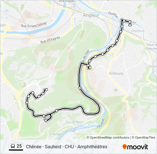 25 Bus Line Map