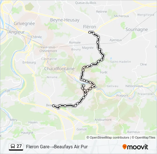 27 Bus Line Map