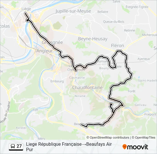 27 Bus Line Map