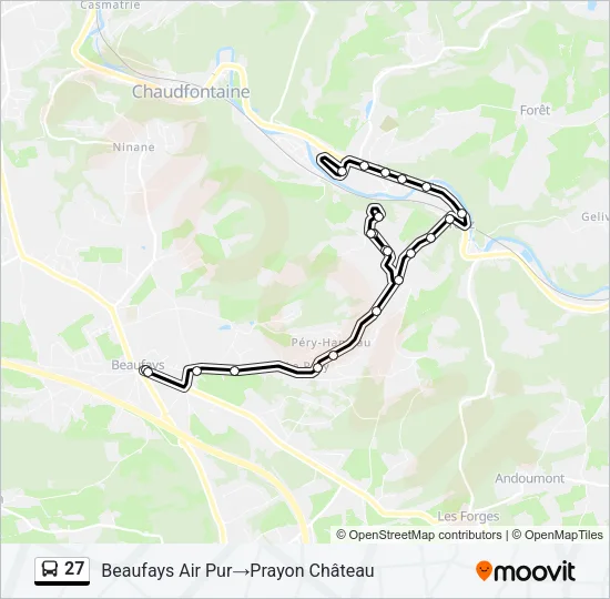 27 Bus Line Map
