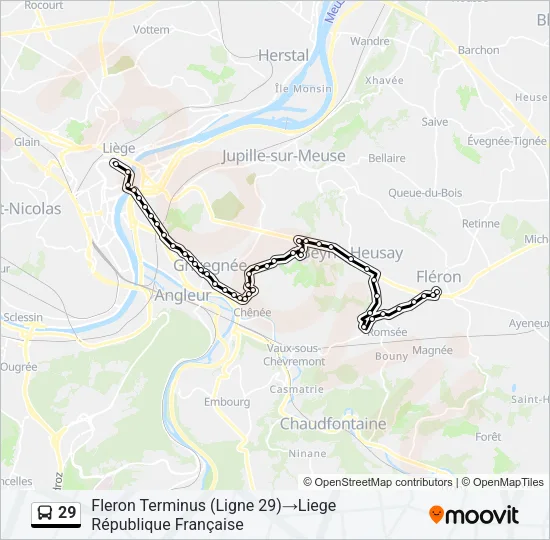 29 Bus Line Map