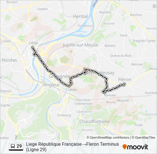 29 Bus Line Map