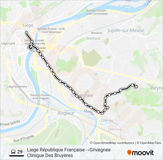 29 Bus Line Map