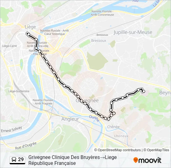 29 Bus Line Map