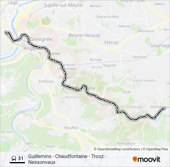 31 Bus Line Map