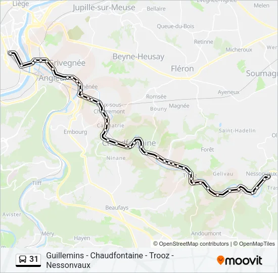 31 Bus Line Map