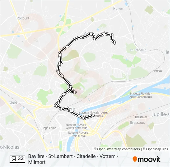33 Bus Line Map