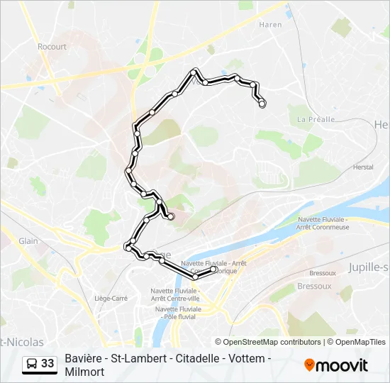 33 Bus Line Map