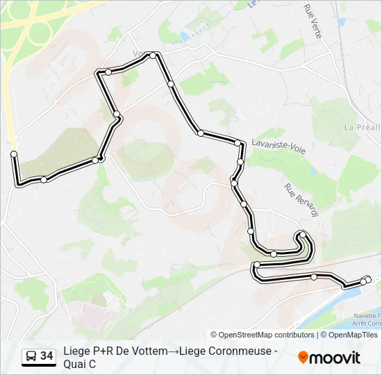 34 Bus Line Map