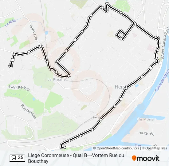 35 Bus Line Map