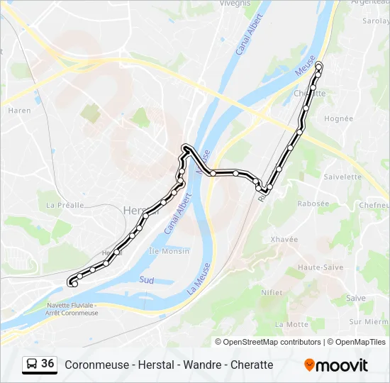 36 Bus Line Map