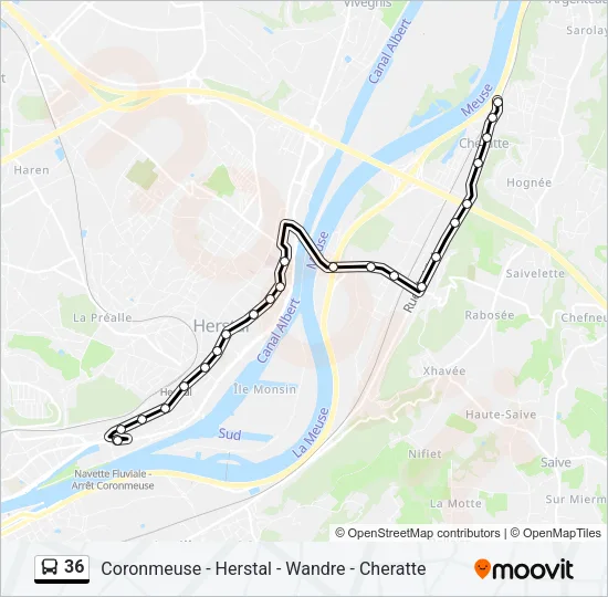 36 Bus Line Map