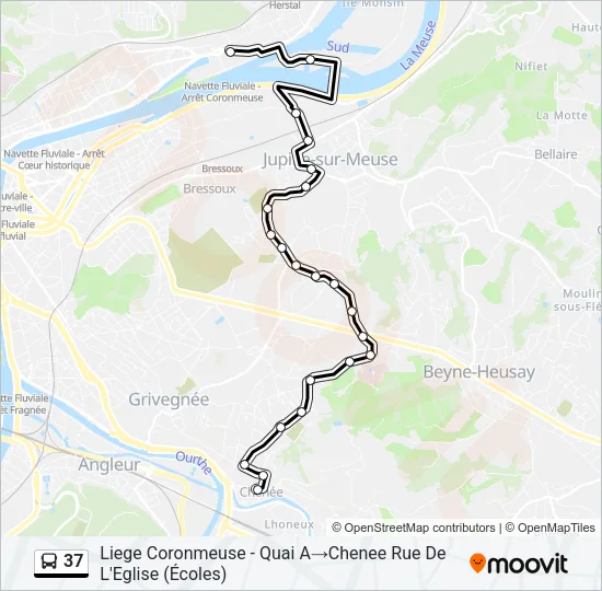 37 Bus Line Map