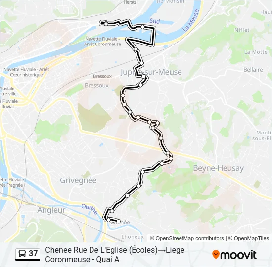 37 Bus Line Map