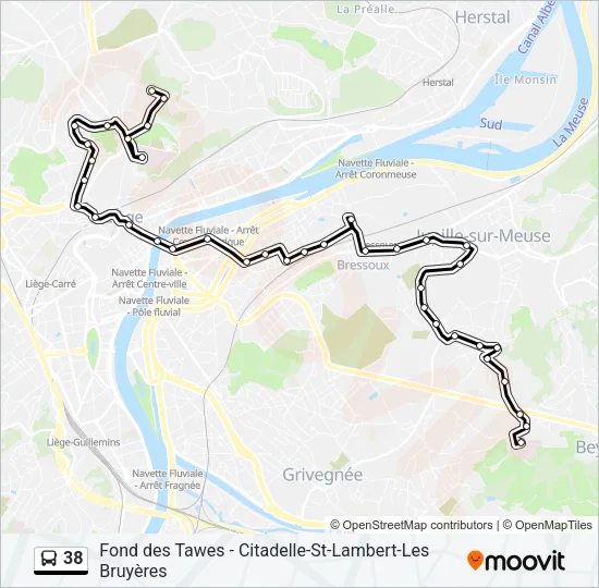 38 Bus Line Map