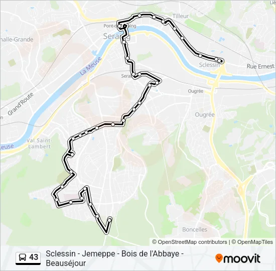 43 Bus Line Map
