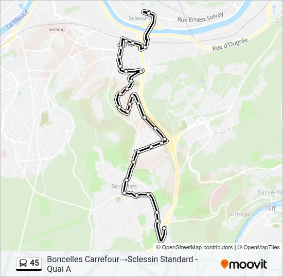 45 Bus Line Map