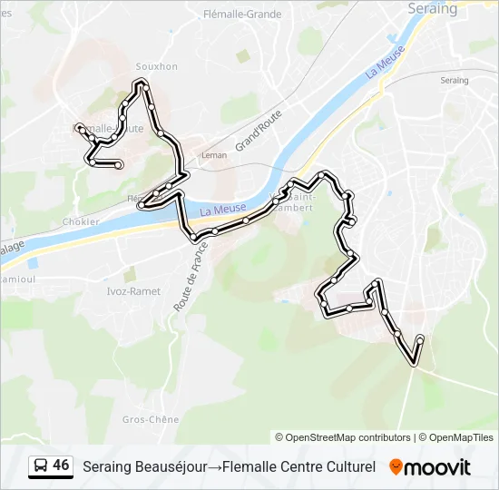 46 Bus Line Map