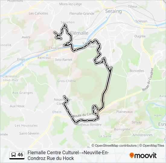 46 Bus Line Map
