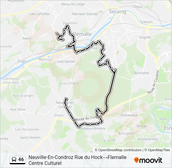 46 Bus Line Map