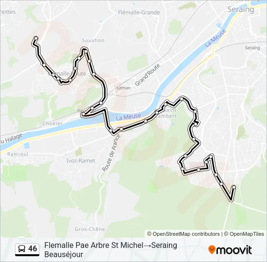 46 Bus Line Map