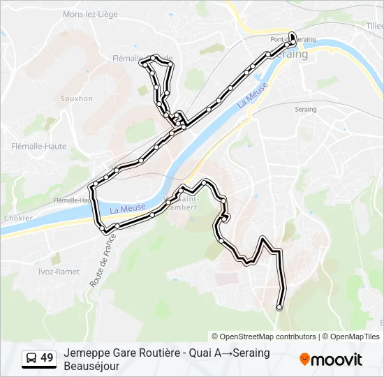 49 Bus Line Map