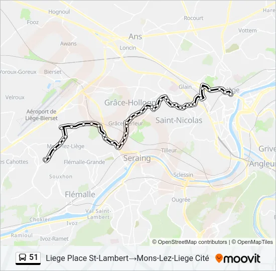 51 Bus Line Map