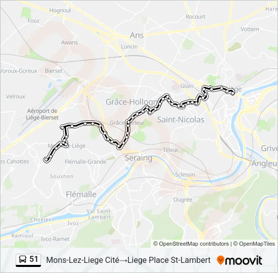 51 Bus Line Map
