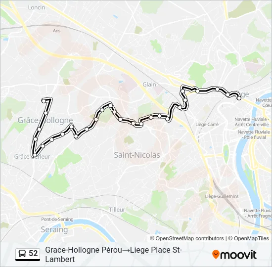 52 Bus Line Map